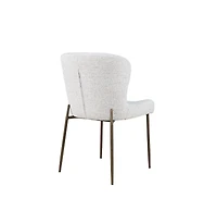 Jofran Upholstered Dining Chair with Performance Fabric and Antique Brass Legs-Set of 2