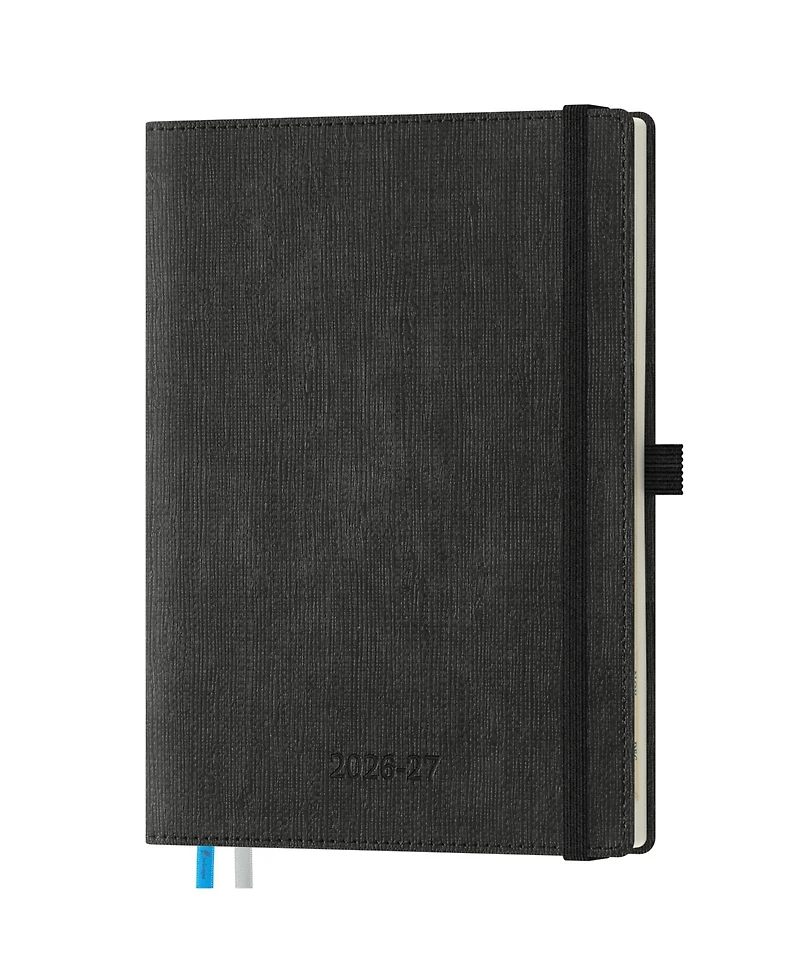 Danrong 18 Month Spiral Bound Academic Planner Vertical Layout Leather Soft Cover With Monthly Tabs Pocket