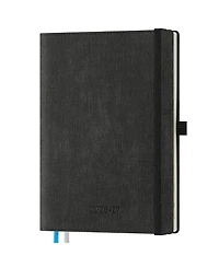 Danrong 18 Month Spiral Bound Academic Planner Vertical Layout Leather Soft Cover With Monthly Tabs Pocket