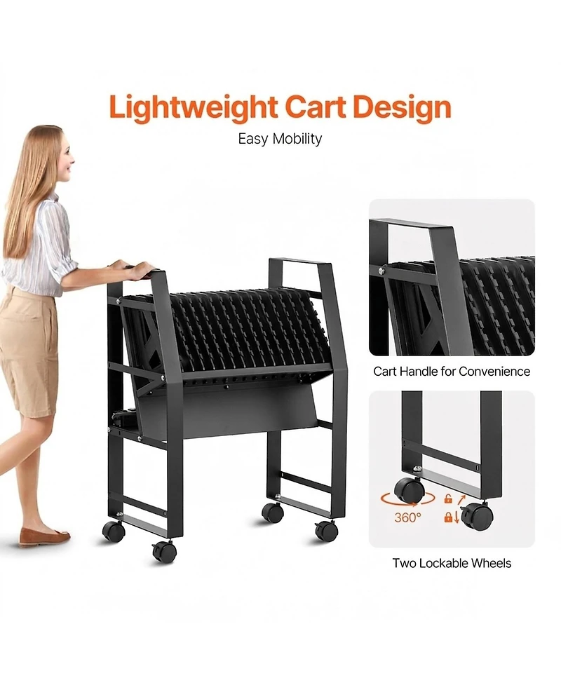 Bestcore 16 Surge-Protected 16-Device Mobile Charging Cart for Laptops, Tablets & Notebooks up to 15.6"
