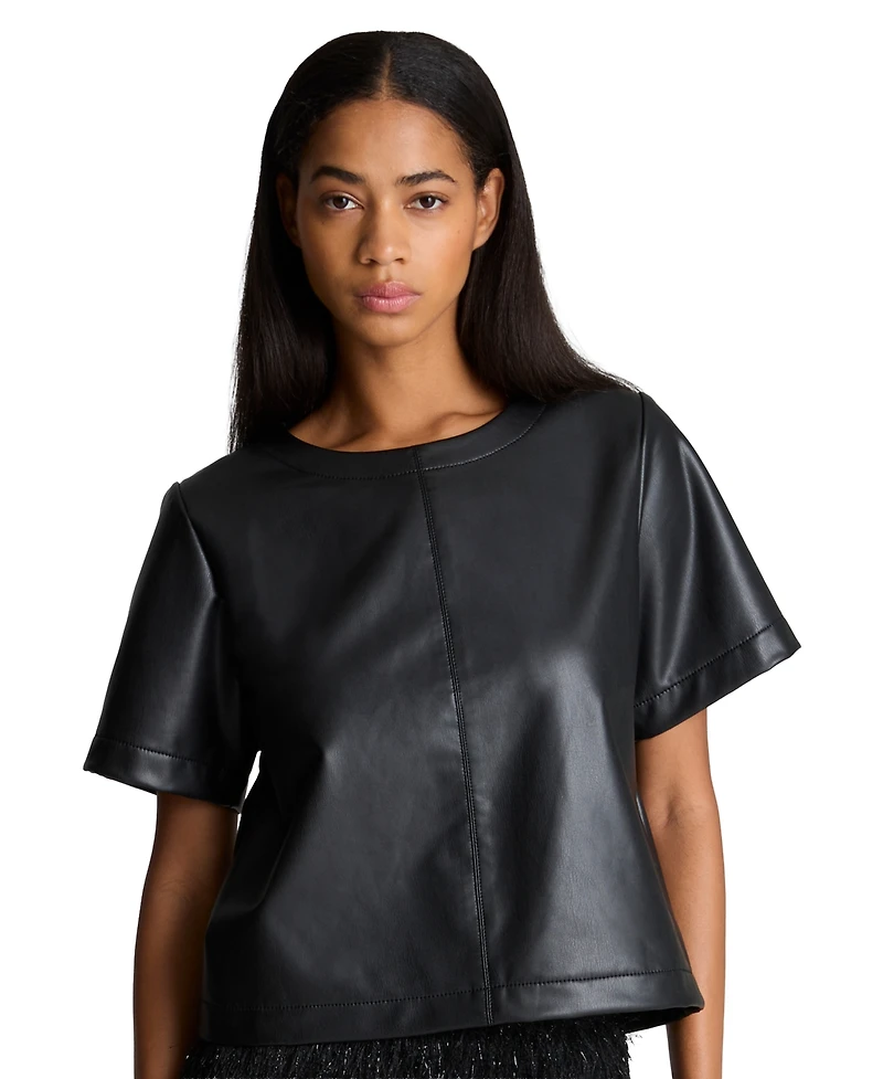 Kenneth Cole Women's Polyester-Blend Crop Pullover