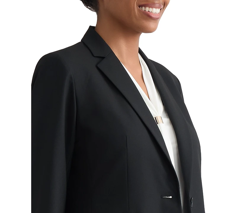 Kasper Women's Machine Washable Bi-Stretch One-Button Blazer, Regular & Petite