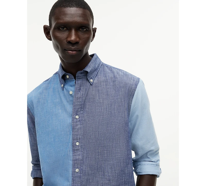 Tommy Hilfiger Men's Chambray Blocking Long-Sleeve Shirt