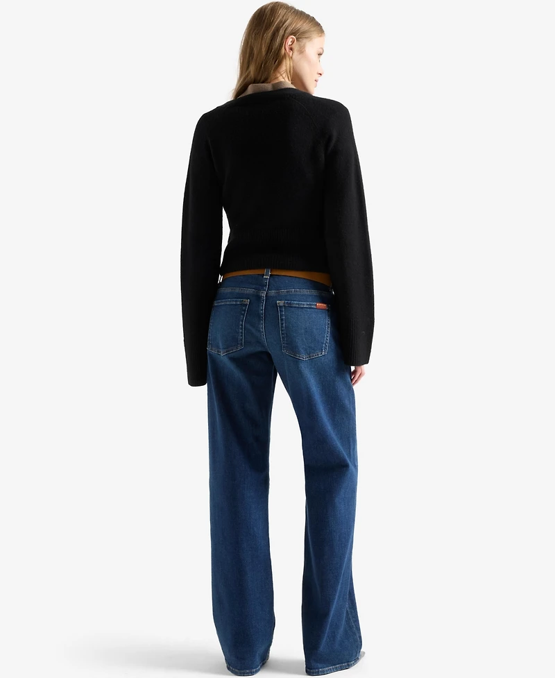 7 For All Mankind Women's Low-Rise Relaxed Straight-Leg Jeans