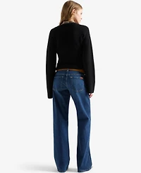 7 For All Mankind Women's Low-Rise Relaxed Straight-Leg Jeans