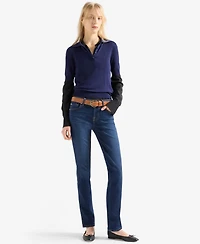 7 For All Mankind Women's Kimmie Mid-Rise Straight-Leg Jeans
