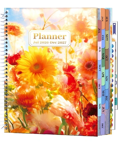 Danrong 18 Month Daily Weekly Monthly Hardcover Planner With Stickers Tabs For Productivity