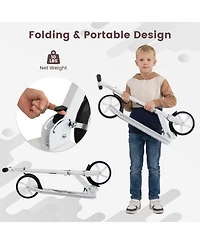 Sugift Folding Aluminum Kick Scooter with Adjustable Height, 220 lb Capacity, Ages 8+