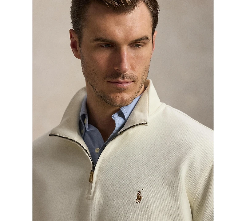 Polo Ralph Lauren Men's Big & Tall Estate-Rib Quarter-Zip Pullover Sweater