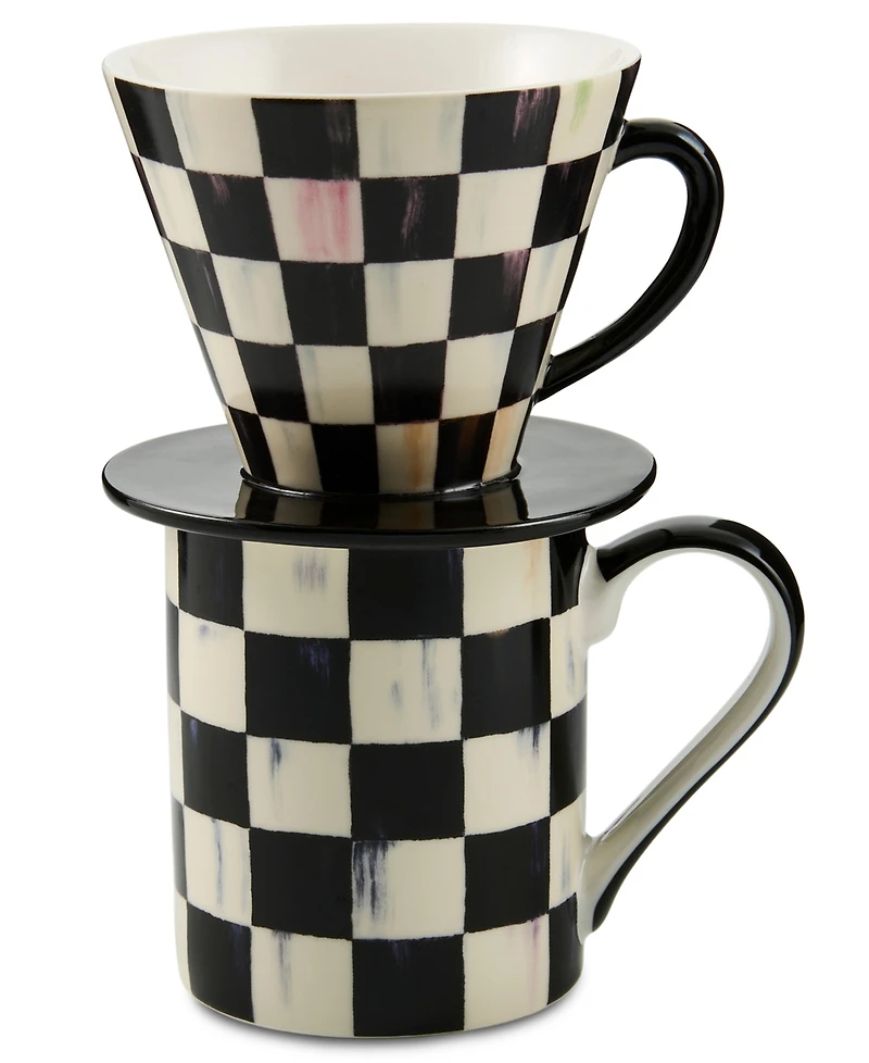 MacKenzie-Childs Courtly Check Coffee Pour Over
