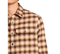 Michael Kors Men's Plaid-Print Brushed Cotton-Twill Shirt, Created for Macy's