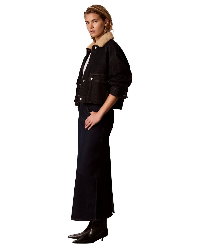 Calvin Klein Women's Mid Rise Maxi Denim Skirt