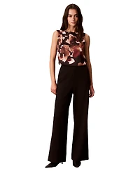 Calvin Klein Women's Sleeveless Crewneck Floral-Print Tank