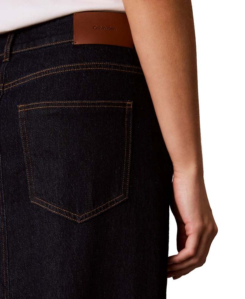 Calvin Klein Women's Mid Rise Maxi Denim Skirt