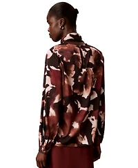 Calvin Klein Women's Scarf Neck Long-Sleeve Print Blouse