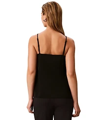 Calvin Klein Women's Flutter Ruffle Front Satin V-Neck Camisole