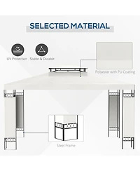 Outsunny 13' x 10' Patio Gazebo Outdoor Canopy Shelter with Double Vented Roof, Steel Frame for Lawn Backyard and Deck, Cream White