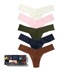 Hanky Panky Garden Party Low-Rise Lace Thong, 5-Pack