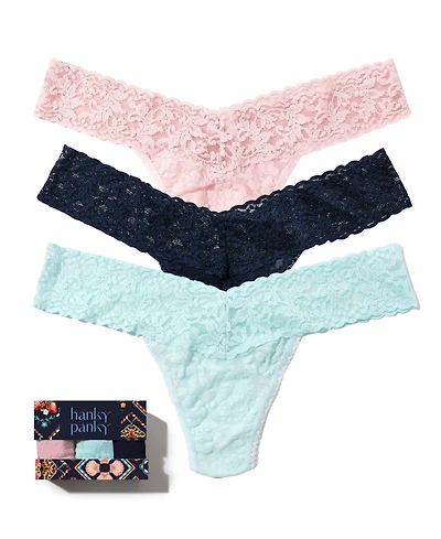 Hanky Panky Low-Rise Signature Lace Thong, 3-Pack