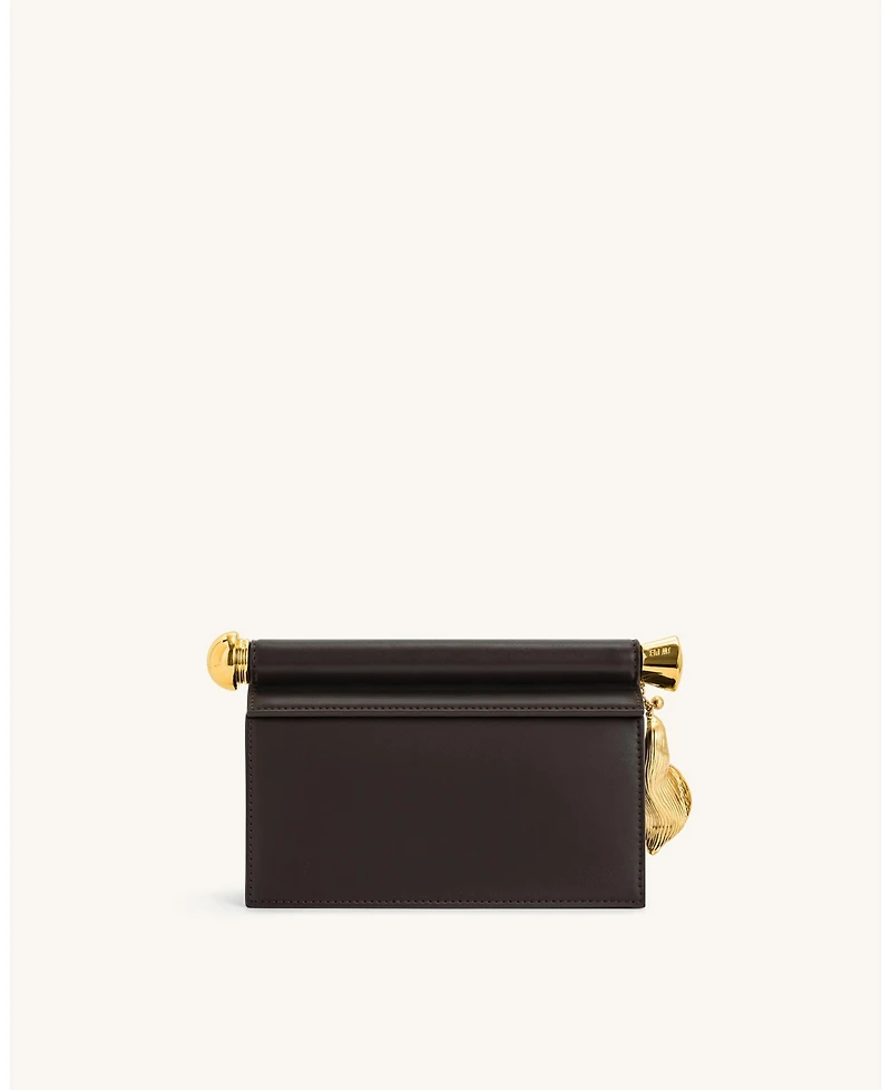 Jw Pei Holly Metal Pendant Embellished Plain Weave Mini Clutch Handbag