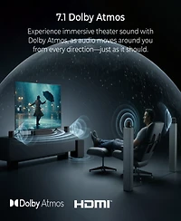 Ultimea 7.1ch Soundbar with Dolby Atmos for Tv, Surround Sound System with 5.25" Subwoofer, VoiceMX, BassMX, 4 Surround Speakers, 420W Peak Power, Hdm