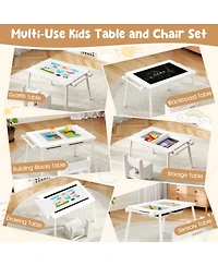 Gouun Kids Sensory Table and Chair Set with Foldable Bins and Paper Roll