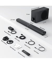 Cowin 120W Sound Bar with Subwoofer 5.0 Bluetooth Soundbar for Smart Tv, 2 in 1 Detachable Tv Sound Bar