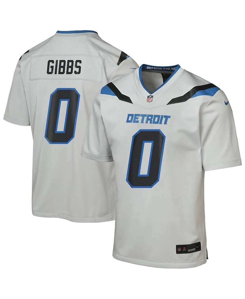 Nike Big Boys and Girls Jahmyr Gibbs Silver Detroit Lions 2026 Rivalries Collection Game Jersey