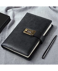 Danrong Lock Journal Pu Leather Diary With 240 Pages Lined Notebook Gift Set
