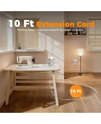 Tessan Tower Power Strip 8 Ac Outlets, 4 Usb Ports (Usb-c), 10-Foot Cord for North American Plugs