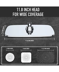 Cyqbd 11.8" Rain Shower Head With Handheld Dual Heads 5 Spray Modes