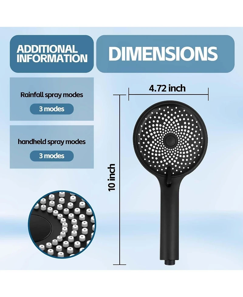 Cyqbd 10" Rain Shower Head With Handheld Spray Extension Arm Hose Set