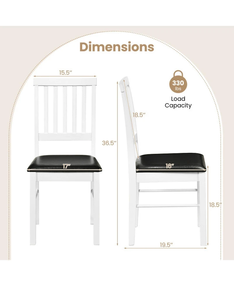 Sugift Set of 2 Modern Mid-Century Dining Room Chairs with Padded Seat