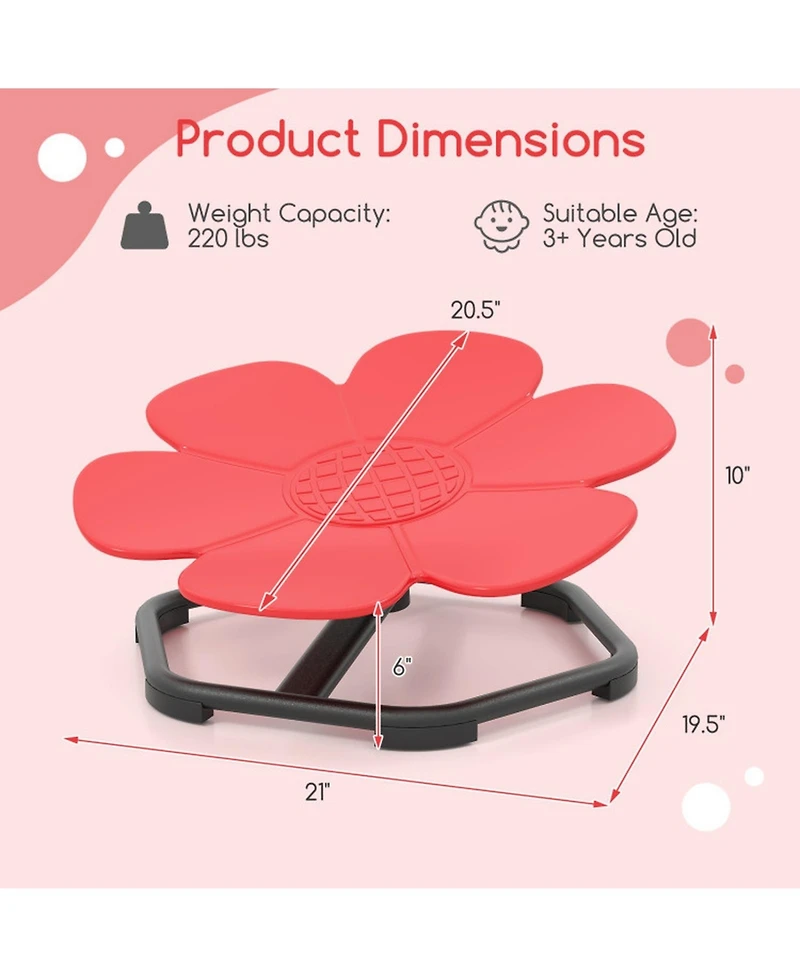 Sugift Kids Sensory Swivel Chair Elephant Petal 360 Spinning Chair