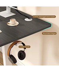 Sugift 63 x 24 inch Height Adjustable Sit Stand Computer Desk with 3 Memory Presets