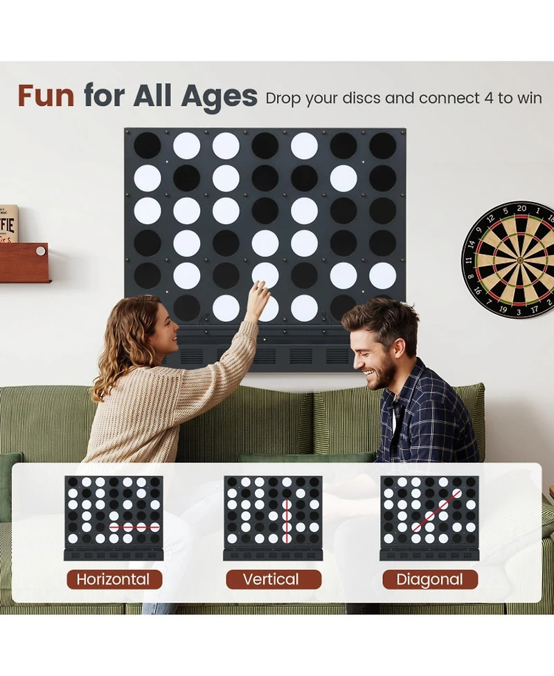 Sugift Wall-Mounted Jumbo 4-in-a-Row Board Game, Ages 6+