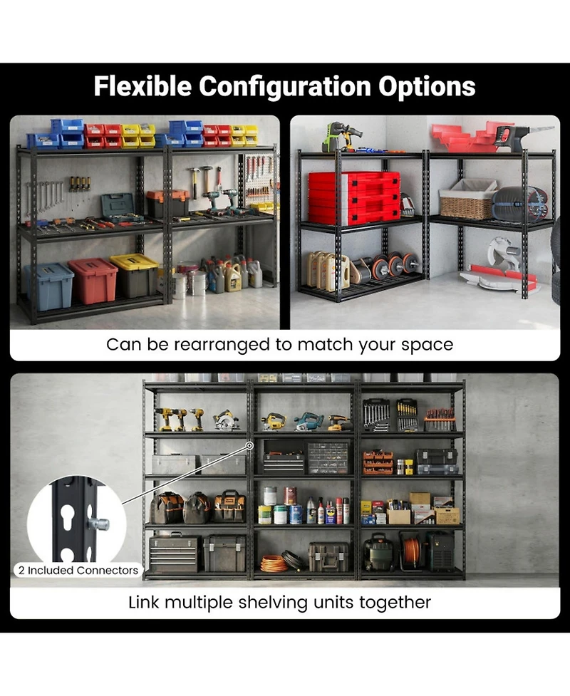 Gouun Tier Heavy-Duty Metal Shelving Unit with Adjustable Wire Rack