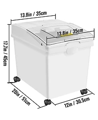 Viyet 3 Pack 10.5 Gallon Food Storage Containers with Wheels and Scoops