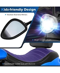 Hongge 6V Kids Ride-On Motorcycle with Led Headlights, Music & Training Wheels, 66-lb. Capacity, Ages 18 Months+