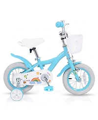 Hongge 12 in Girls Bike with Training Wheels and Adjustable Seat, 110 lb Capacity, Ages 3-4