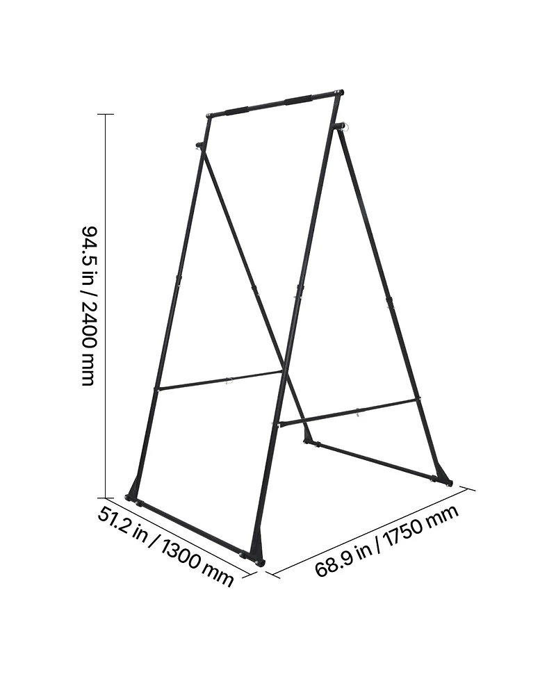 Hongge Foldable Aerial Yoga Stand Frame 440.9 lbs Load with 4-Level Horizontal and 6-Level Vertical Adjustment