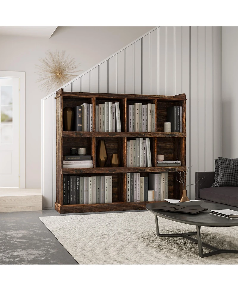 Flynama 10-Cubby Large Open Bookcase, 15 Millimeter Particle Board Home Storage Display Cabinet