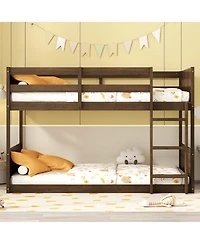 Sailvan Twin over Floor Bunk Bed with Panelled Headboard