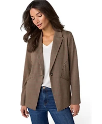 Liverpool Los Angeles Women's Houndstooth Fitted Stretch Blazer