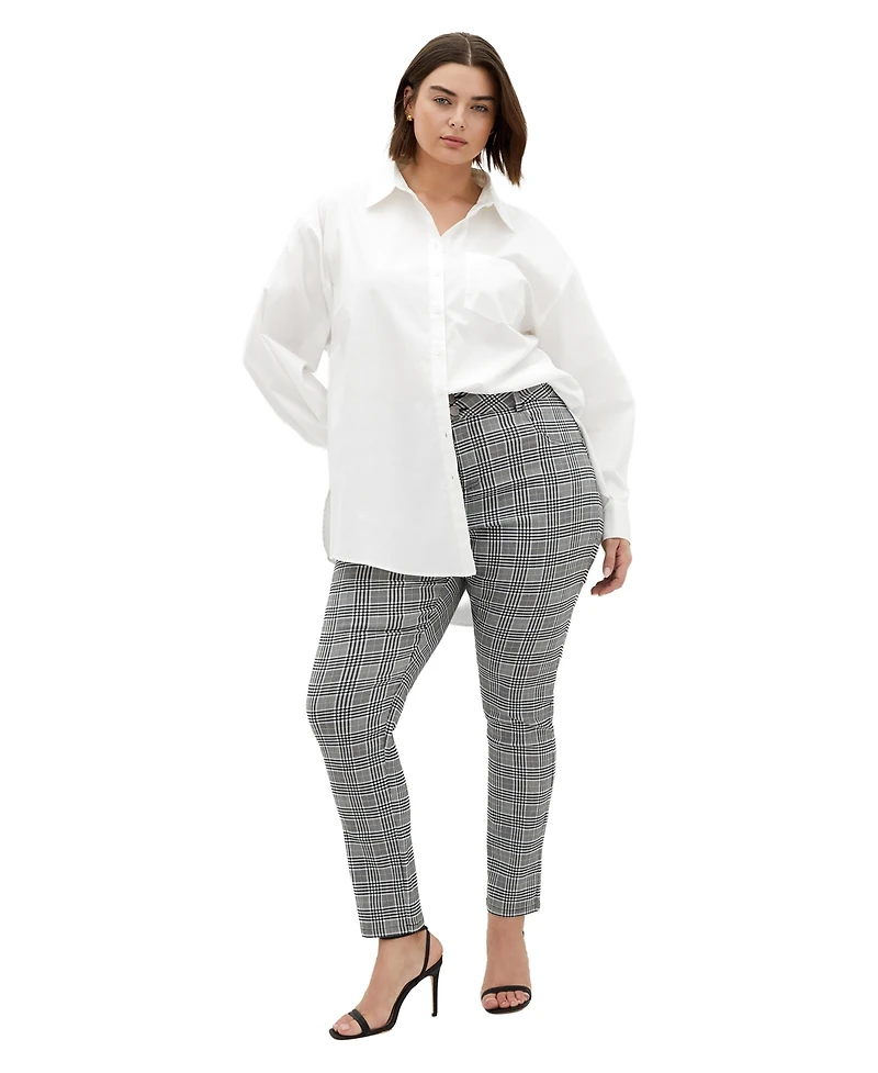 City Chic Women's Plus Bengaline Check Pant