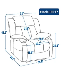Streamdale Furniture Heavy Duty Chenille Power Lift Recliner with Massage and Heat