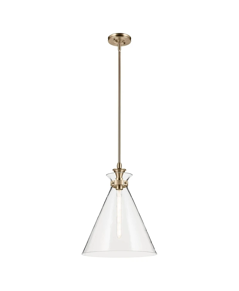 Kichler Laria 16 Inch 1 Light Pendant with Clear Glass in Champagne Bronze