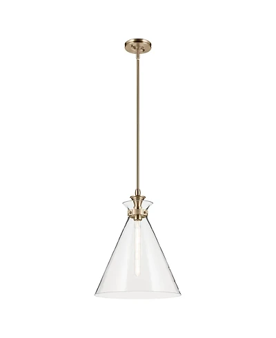 Kichler Laria 16 Inch 1 Light Pendant with Clear Glass in Champagne Bronze