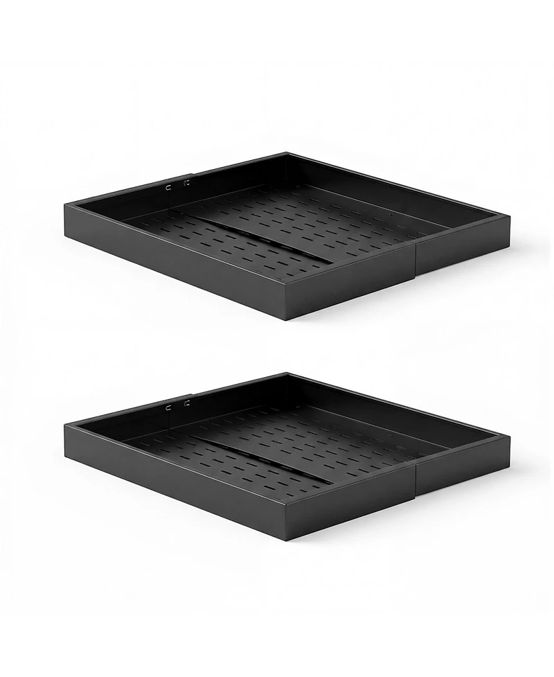 Gouun 4-Pack Expandable Pull Out Cabinet Drawers with Nano Adhesive Strips