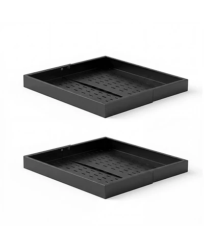 Gouun 4-Pack Expandable Pull Out Cabinet Drawers with Nano Adhesive Strips
